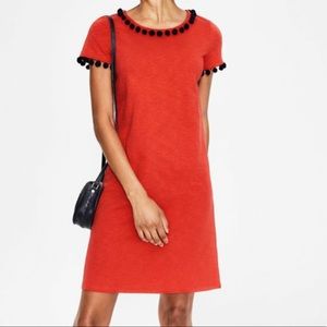 EUC Boden Pom-Pom Tee-Shirt Dress